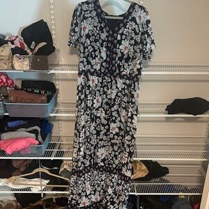 Lane Bryant Navy Floral Maxi Dress
